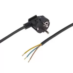 Шнур электрический с вилкой ПВС 3х0,75мм2 1,5м (черный) REXANT